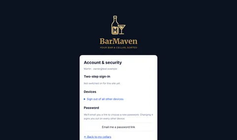 Your name ▾ → Account & security.