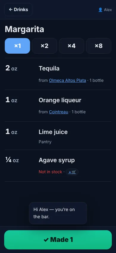 Bar mode on a phone.